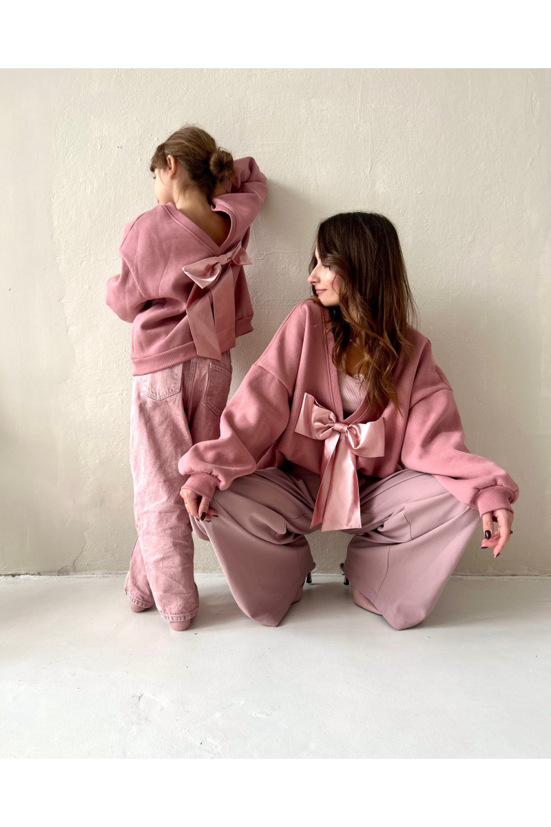 BLUZA z kokardą DUSTYPINK