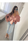BLUZA z kokardą DUSTYPINK