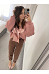 BLUZA z kokardą DUSTYPINK