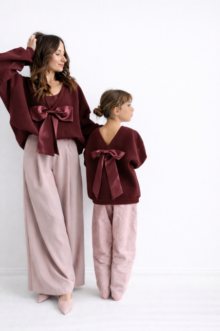 BLUZA z kokardą burgundy